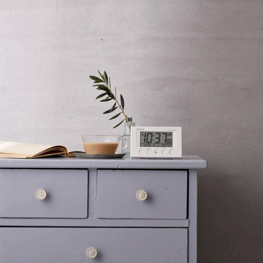 RHYTHM リズム時計 8RZ166SR03 デジタル電波目覚まし時計 フィット