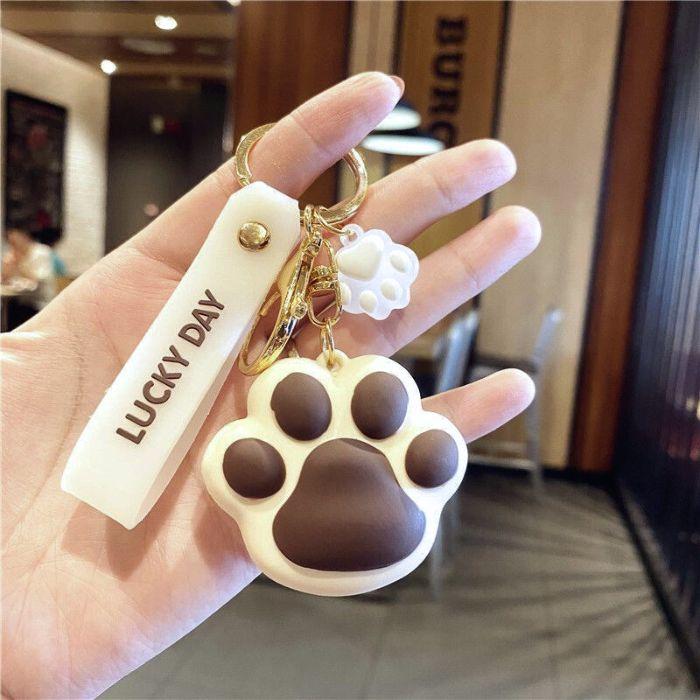 プレゼント キーホルダー バッグチャーム 猫 犬 肉球 デザイン