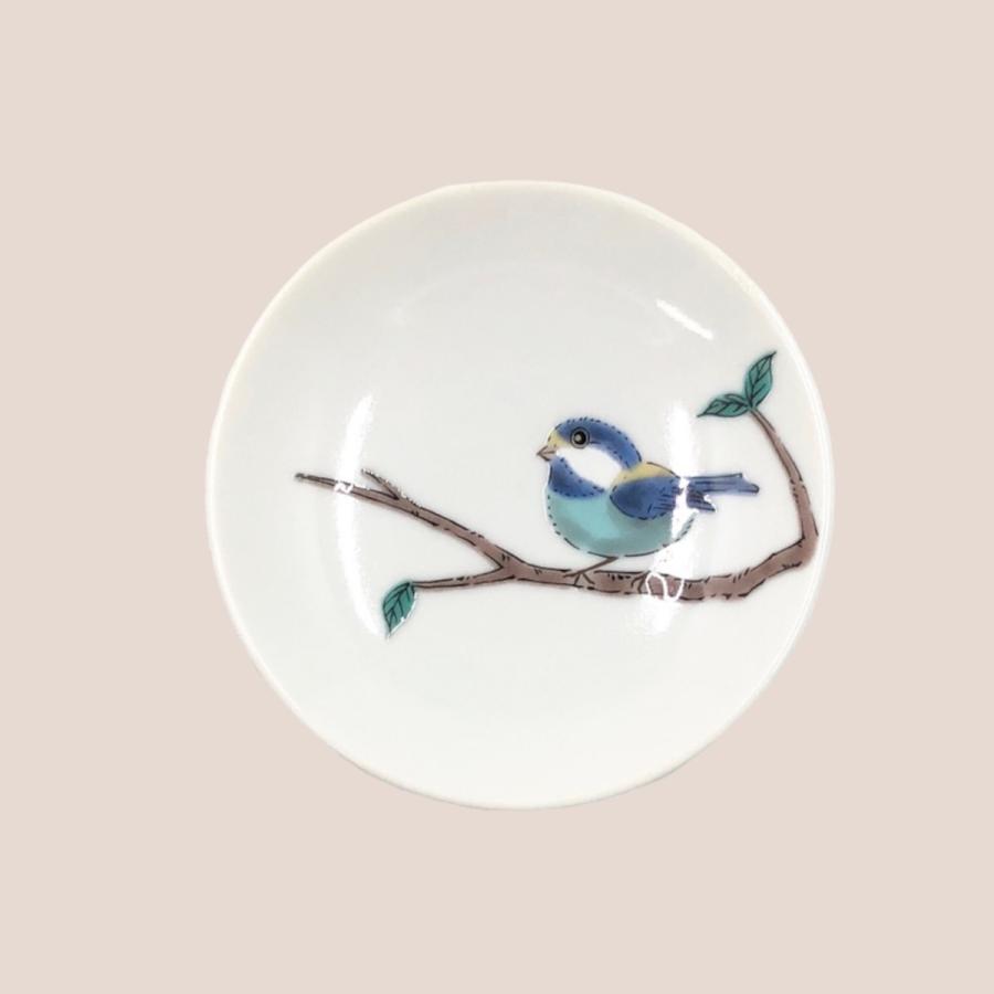 九谷焼 山雀 豆皿 3号皿揃 5枚セット 10cm 小皿 セット おしゃれ 鳥