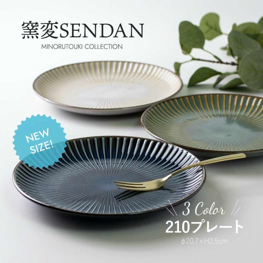 みのる陶器 窯変センダン sendan 中皿 おしゃれ 21cm しのぎ 皿 パスタ