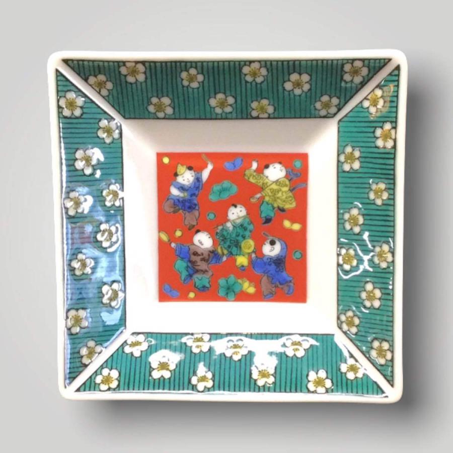 九谷焼 3号角皿 時代画風 角皿 豆皿 5枚セット おしゃれ 食器