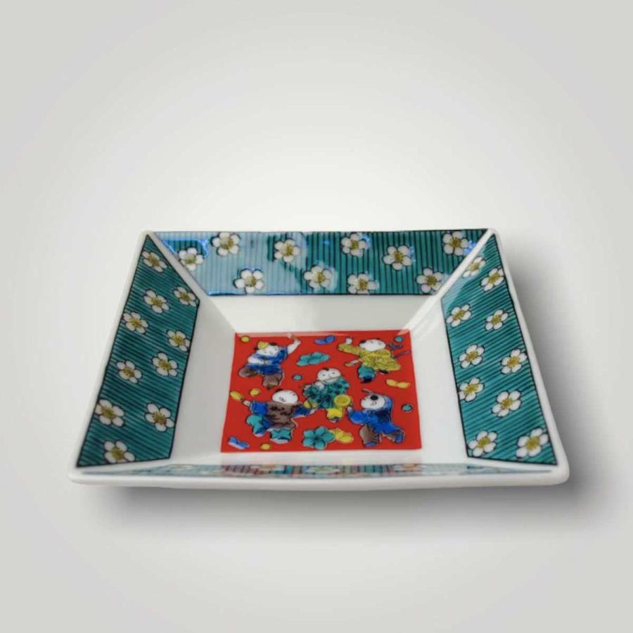九谷焼 3号角皿 時代画風 角皿 豆皿 5枚セット おしゃれ 食器