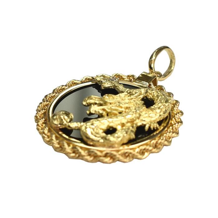 tomatosarada（トマトサラダ） K18 18金 オニキス 龍 ペンダントトップ