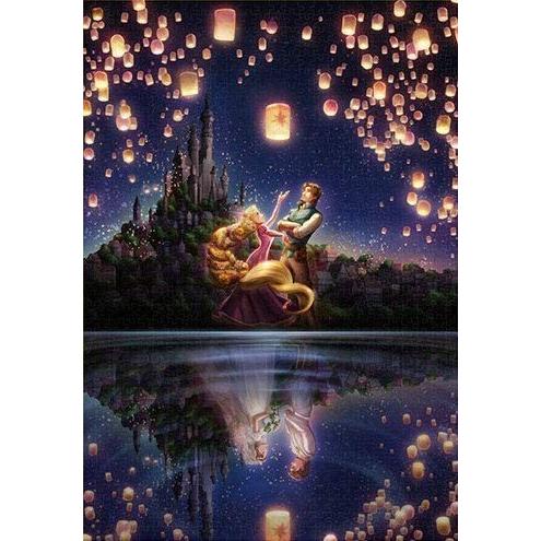 ジグソーパズル 1000ピース ラプンツェル 湖面が映す未来 【光るパズル