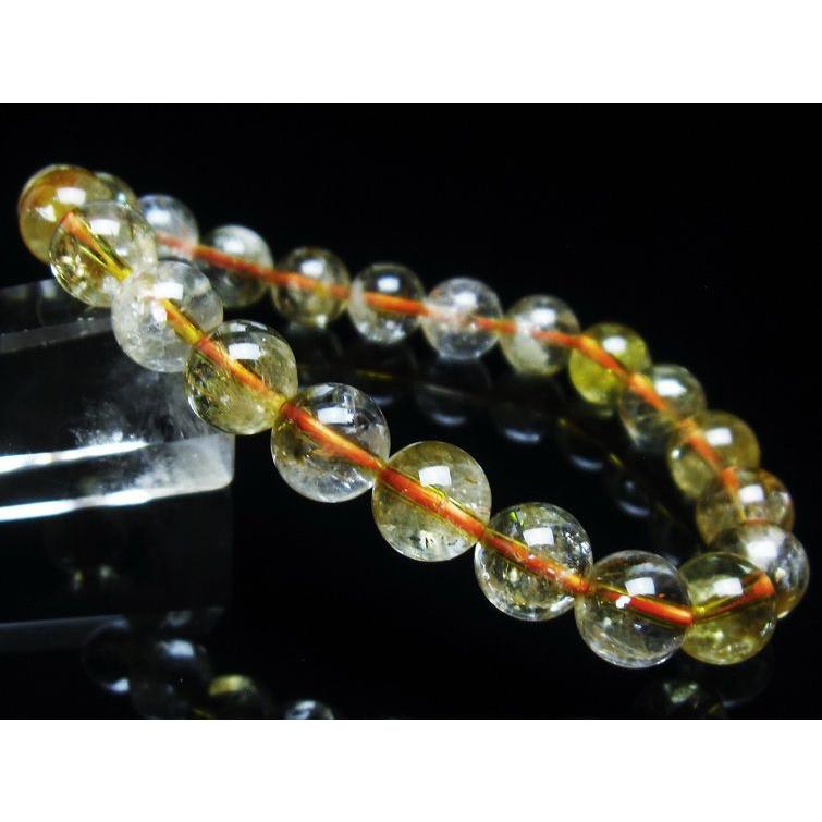 シトリンクォーツ ブレスレット 虹入り 9mm シトリン ブレス 一点物