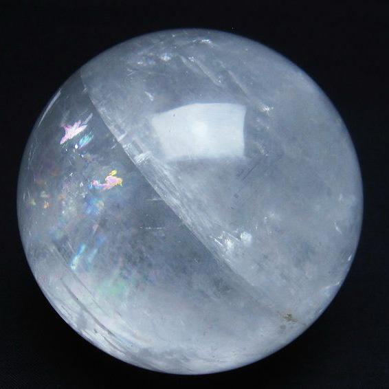 カルサイト 丸玉 虹入り 83mm ホワイトカルサイト スフィア 一点物 151