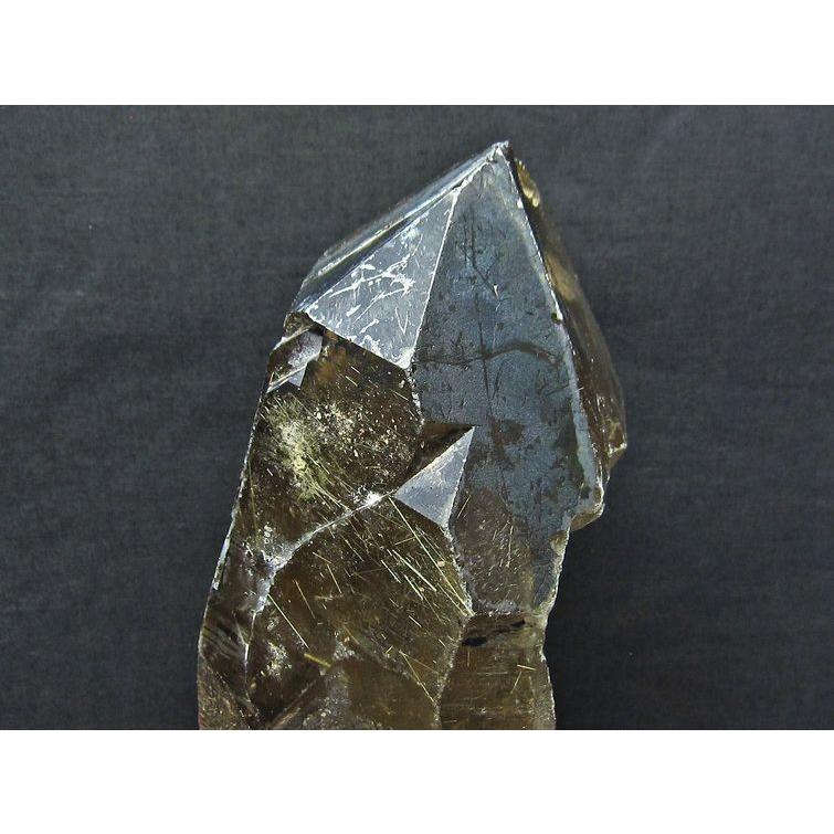 3.2Kg スモーキークォーツ 煙水晶 原石 ルチルクォーツ入り 台座付属