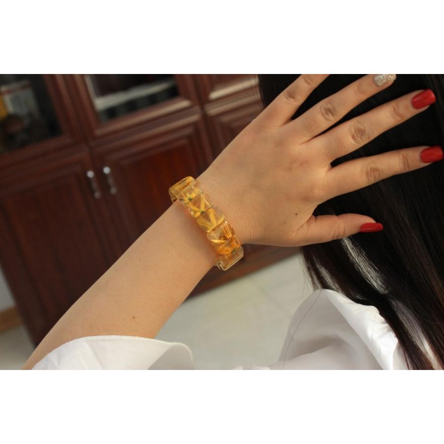 タイチンルチルクォーツ ゴールドルチル バングル 送料無料 一点物 111