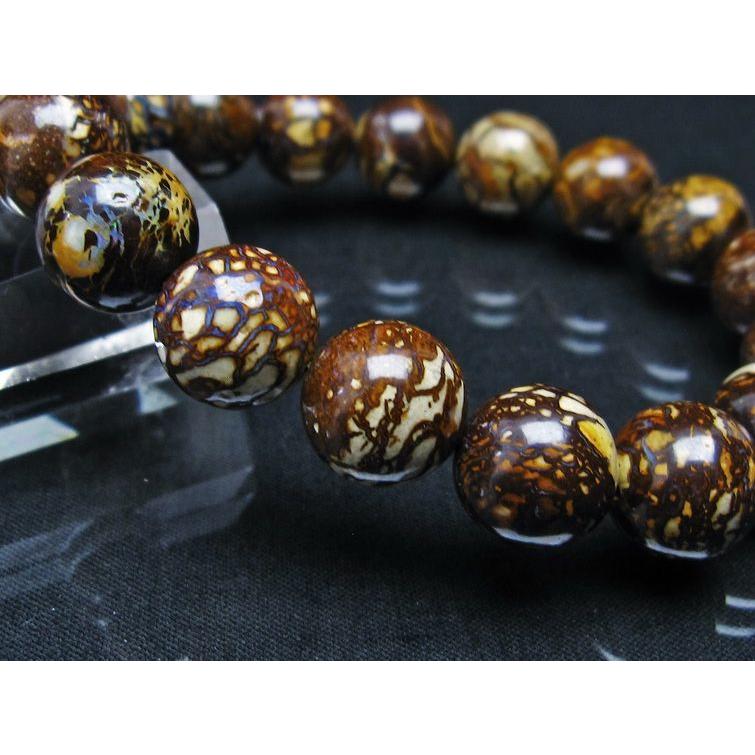 ボルダーオパール ブレスレット 13mm アイアンオパール 一点物 送料