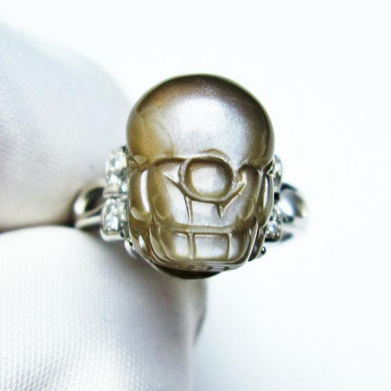 ムーンストーン 指輪 リング 貔貅（ひきゅう） 15号 一点物 メール便