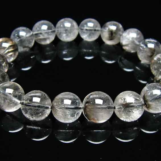 プラチナルチルクォーツ ブレスレット 11mm 一点物 211-1696 : 天然石