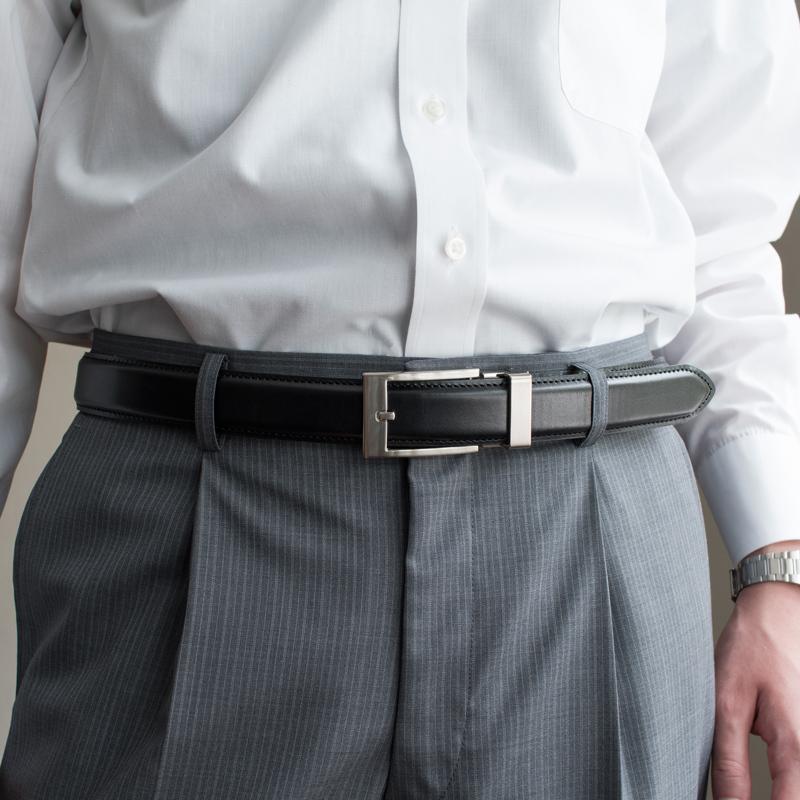 ベルト メンズ 穴なし オートロック 30mm幅 本革 無段階 日本製 長さ