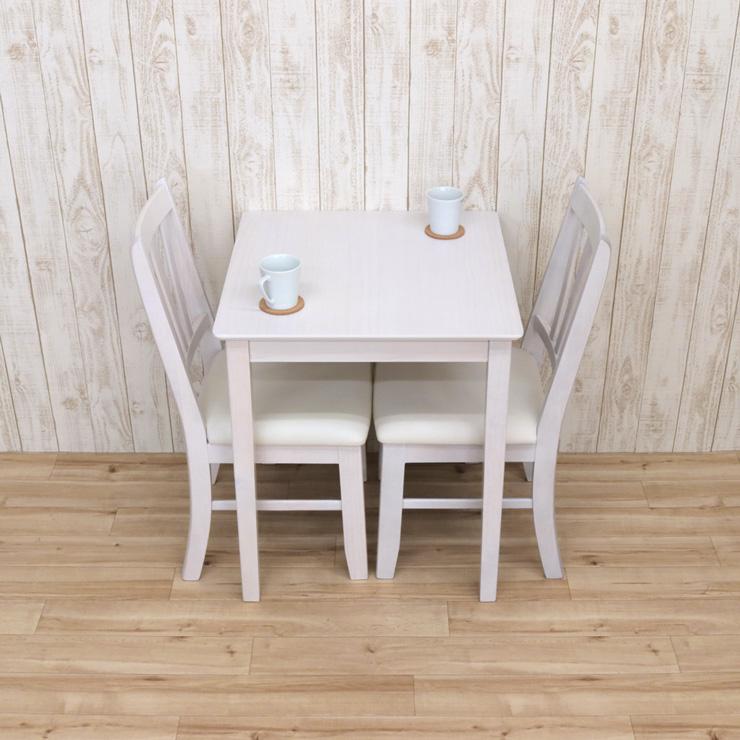 ダイニングテーブル3点セット 幅60cm 2人掛け mindi60-3-371 ホワイト