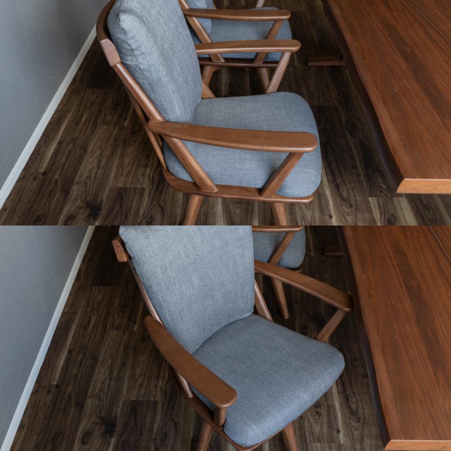 シギヤマ家具工業 ダイニングチェア 回転 式 ハイバック 肘付き 北欧