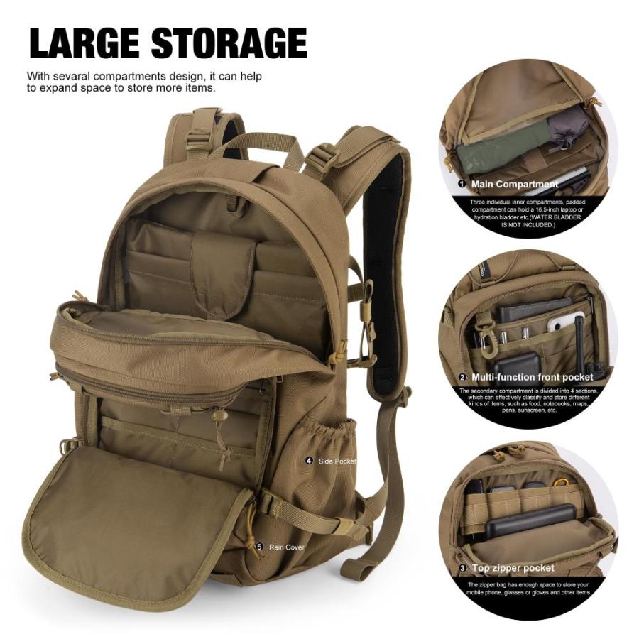 Mardingtop 25L Molle タクティカルバックパック メンズ ミリタリー