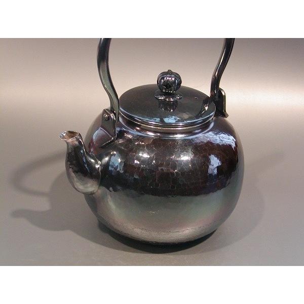 茶器・茶道具 銀瓶 鎚目（つちめ）湯沸 銀燻（ギン イブシ）仕上