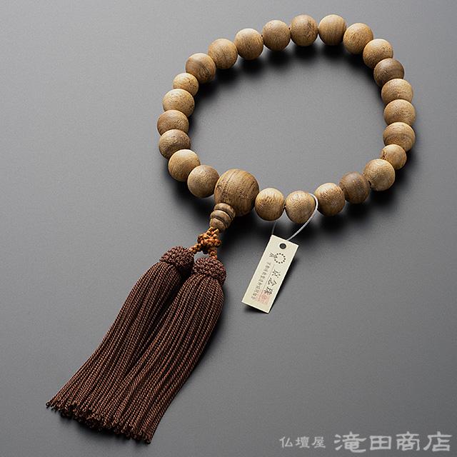 仏壇屋 滝田商店 数珠 男性用 沈香（じんこう） 22玉 念珠袋付き