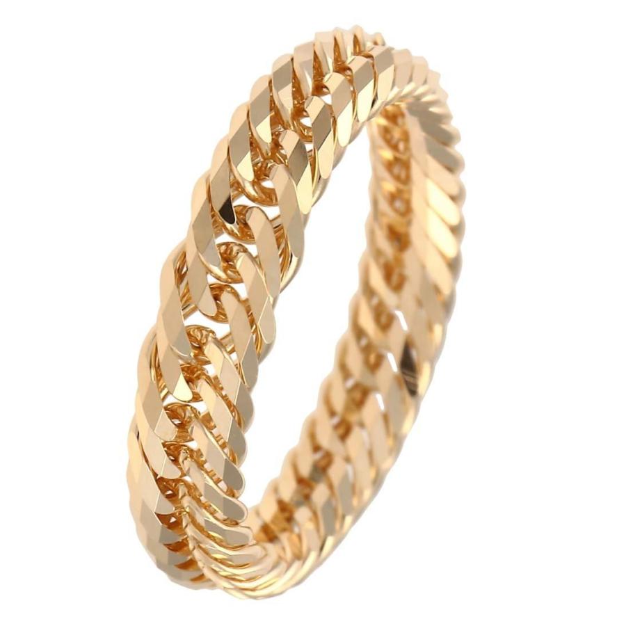 18金リング K18 12面トリプル喜平リング 日本製 (9号、内径15.66mm 外