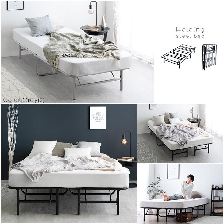 タンスのゲン 25日正午〜+3% パイプベッド 折りたたみ マットレス付き