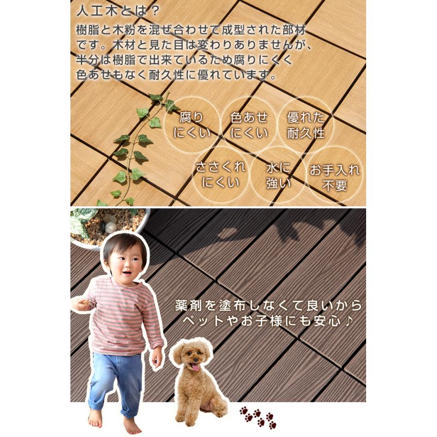 タンスのゲン ウッドパネル ウッドデッキ 人工木 27枚セット