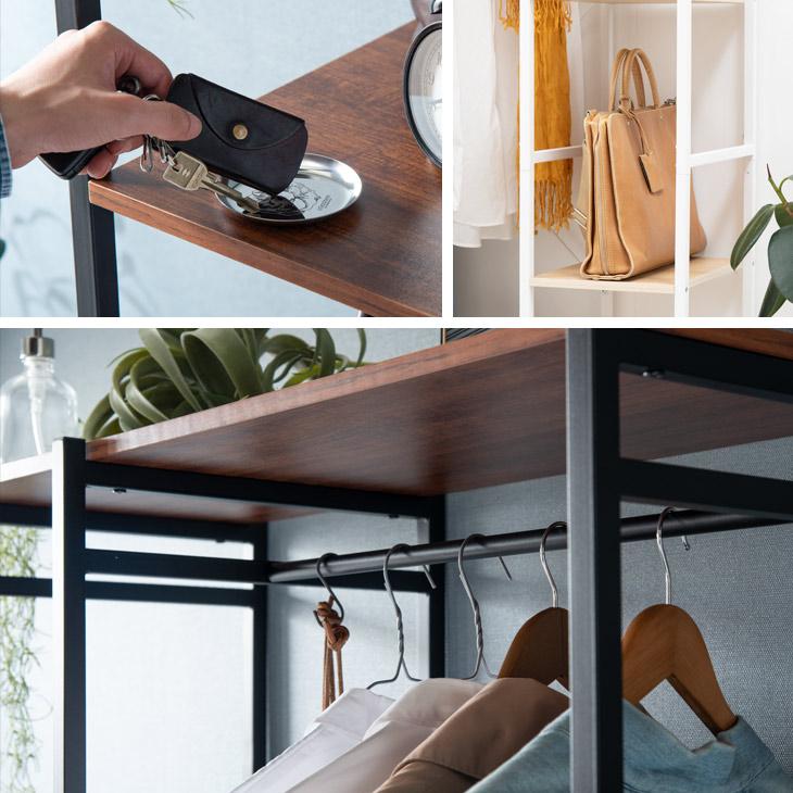 タンスのゲン ハンガーラック おしゃれ 頑丈 スリム 幅90 キャスター付