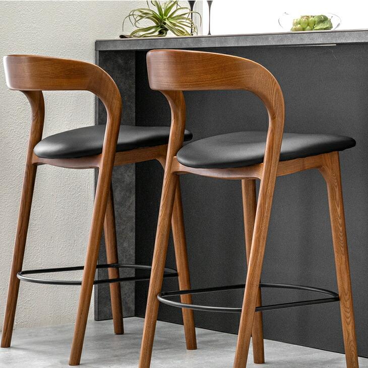 タンスのゲン カウンターチェア おしゃれ 1脚 単品 木製 天然木