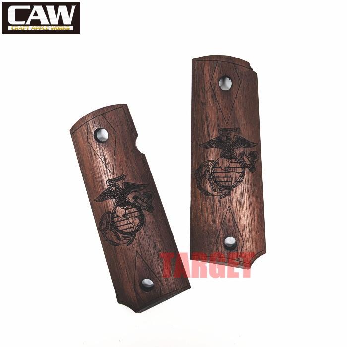 ☆CAW 1911 ガバメント用 木製グリップ ウォルナット ダイヤ スムース