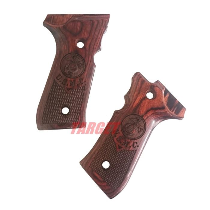 ☆アルタモント ベレッタ M92F用 木製グリップ チェッカー パネル