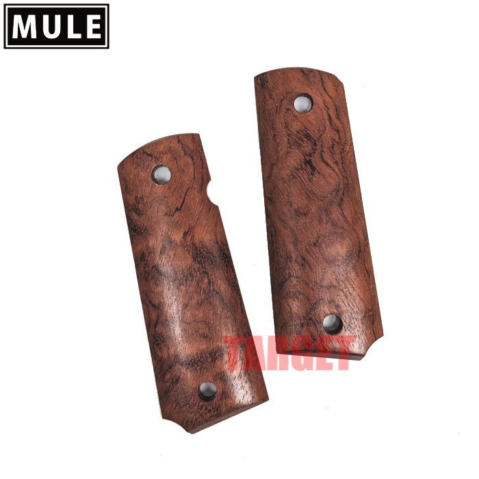 ☆MULE 1911 ガバメント用 木製グリップ ブビンガ スムース メダリオン