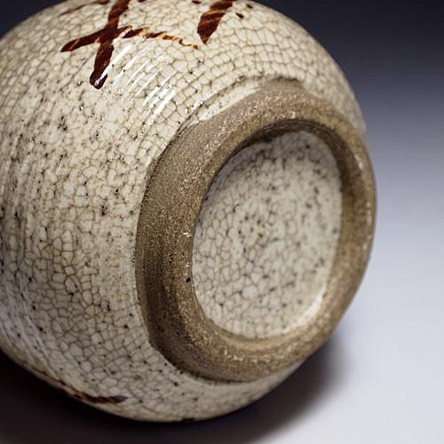 茶道具/花生） 瀬戸 赤津焼 織部下蕪花入 長谷元窯 加藤景陶作 紙箱