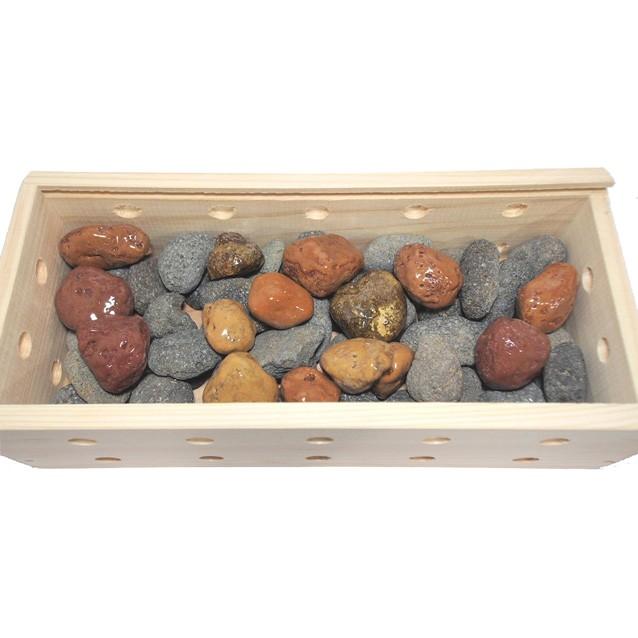 玉川のお風呂「茶」1000g 木箱付 洸石 玉川温泉北投石使用 家庭用入浴