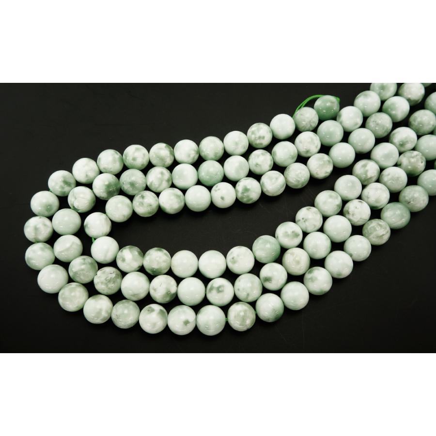 ドミニカ共和国産 グリーンラリマー 12mm 一連 連売り 素材 パーツ 丸