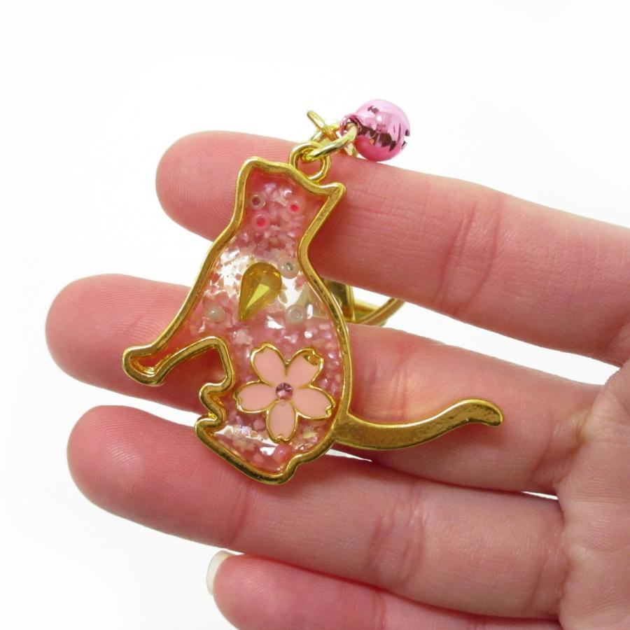 さくら ねこ キーホルダー ステンドガラス風 幸運を呼ぶ フォーチュン