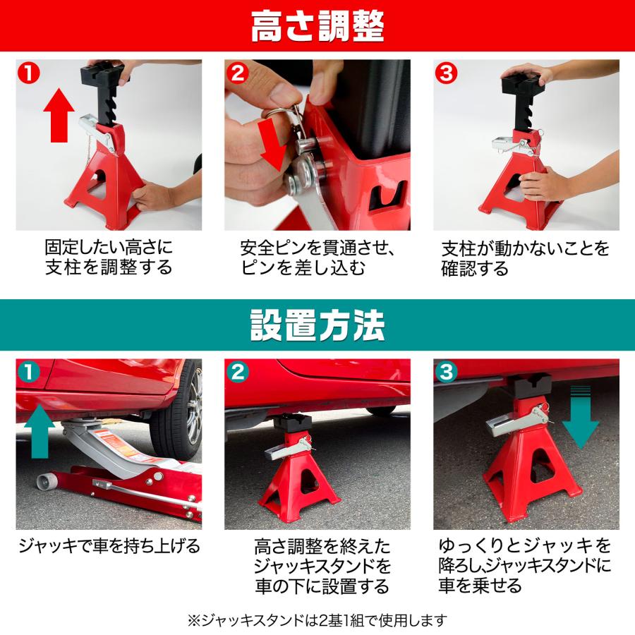 ONE STEP ジャッキスタンド 3t 4基 馬ジャッキ 4個セット ジャッキ