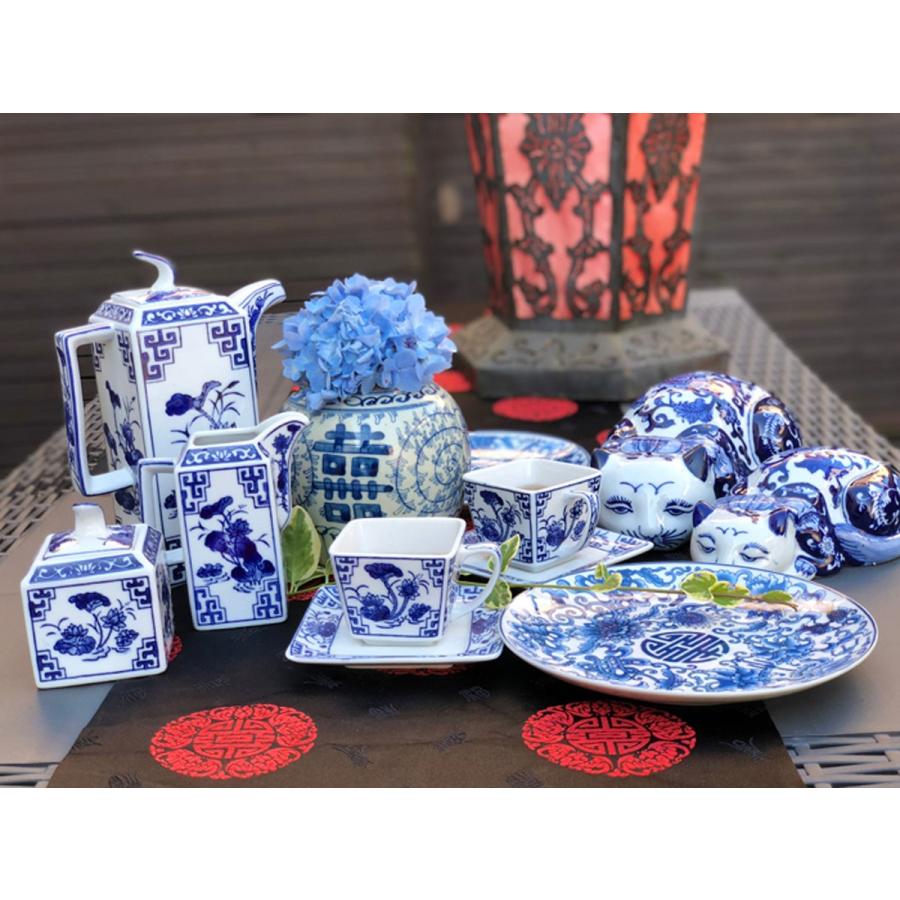 THE-SECRET-GARDEN シノワズリ 景徳鎮 お皿 青白陶器 プレート 中国