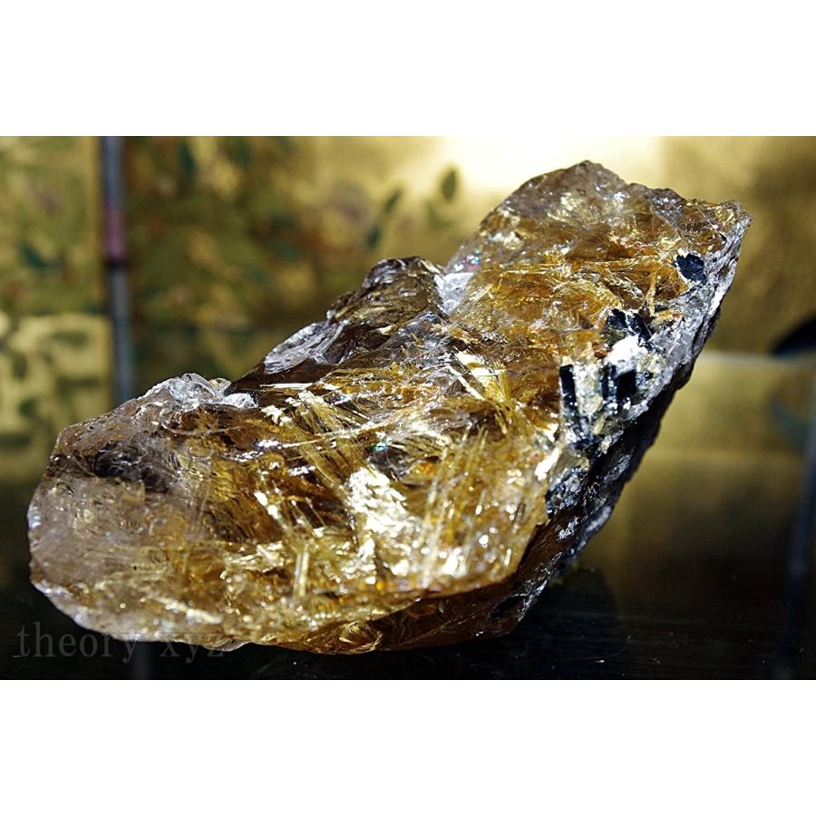 theory xyz ルチルクォーツ 置物 母岩(結晶)入り ゴールドルチル 原石