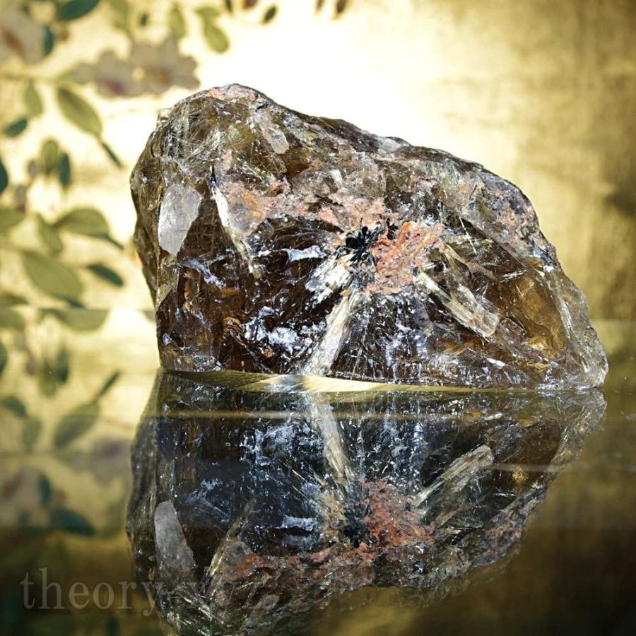 theory xyz ルチルクォーツ 置物 母岩(結晶)入り ゴールドルチル 原石