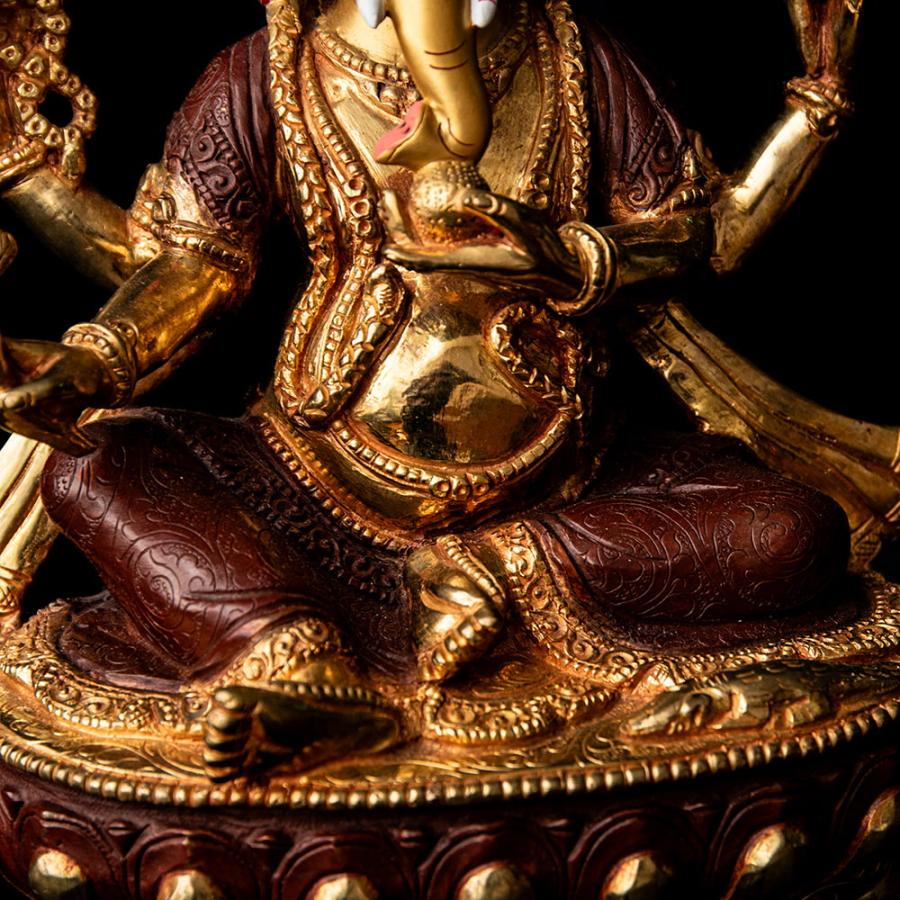 送料無料 銅造鍍金仕上げ 大聖歓喜天 ガネーシャ 神像 大聖歓喜天
