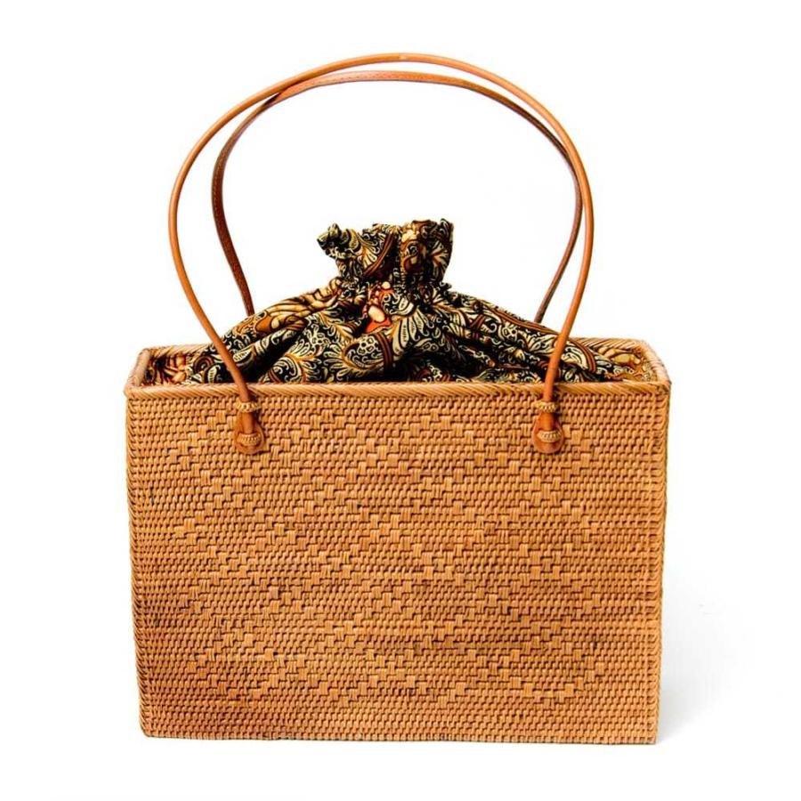 送料無料 かごバッグ アタ アタかご 巾着スクエアバッグ 発祥の地