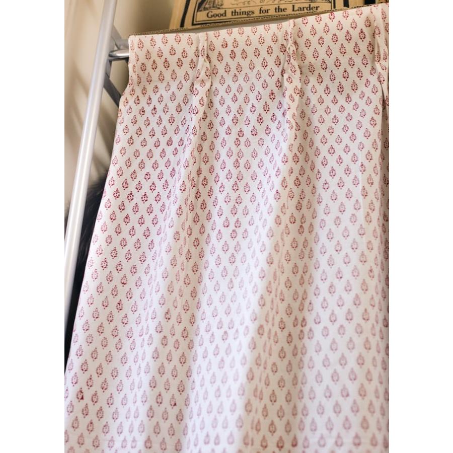 カーテン インド のれん インド綿 〔100cm×130cm〕インドの木版染め