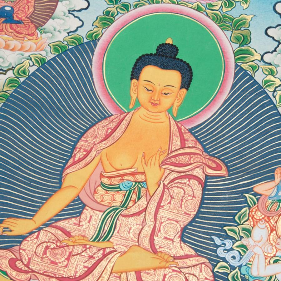 送料無料 釈迦牟尼仏 タンカ 仏画 マンダラ 〔一点物〕タンカ 釈迦牟尼