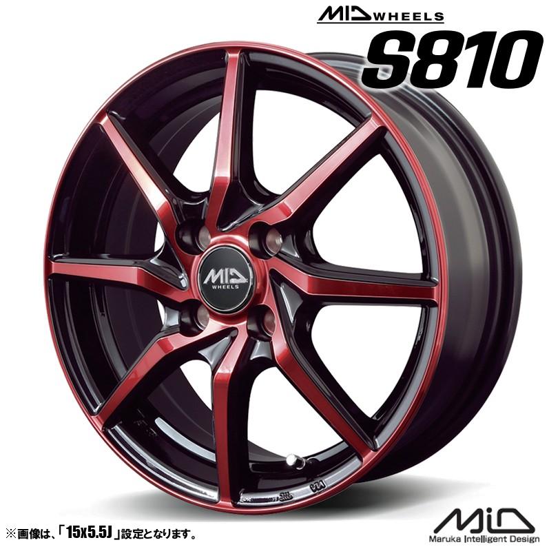 マルカサービス ホイール4本セット MID WHEELS S810 14インチ リム幅