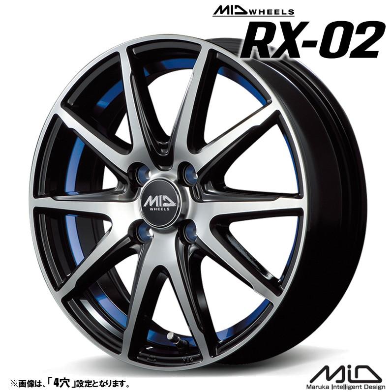 マルカサービス ホイール4本セット MID WHEELS RX-02 16インチ リム幅