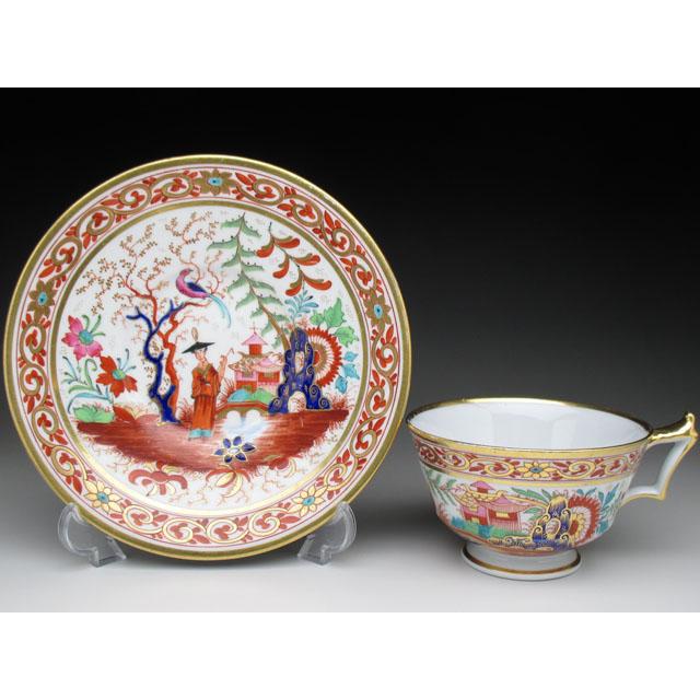 ROYAL WORCESTER ウースター 金彩東洋人物風景絵 カップ＆ソーサー