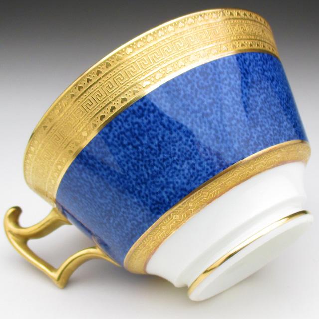 コウルドン 金彩ブルー カップ＆ソーサー アンティーク 1905年 (d