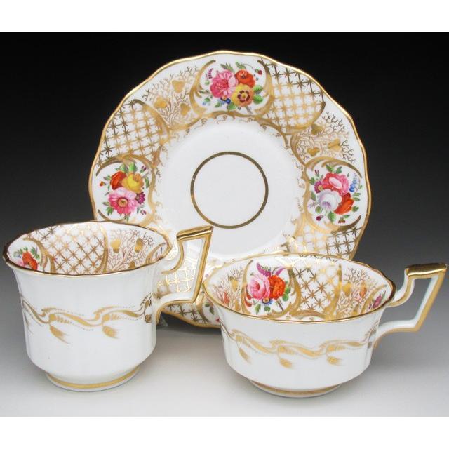 コールポート 金彩花束絵 ティー＆コーヒーカップ＆ソーサー