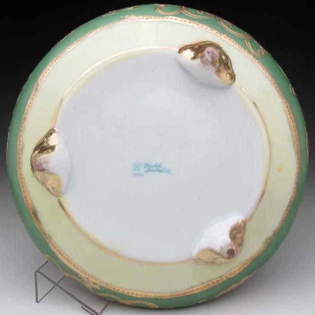 ノリタケ オールドノリタケ グリーン地金盛り薔薇絵 水差し ピッチャー