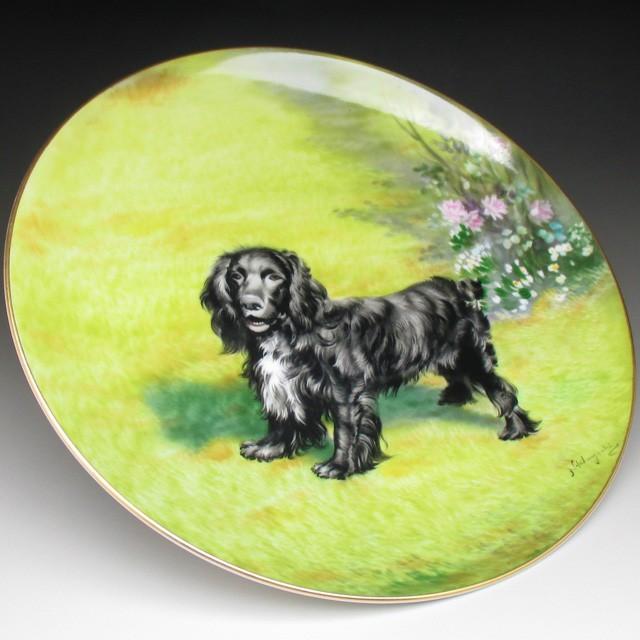 ノリタケ オールドノリタケ 林直三 犬絵 プレート 飾り皿 26cm