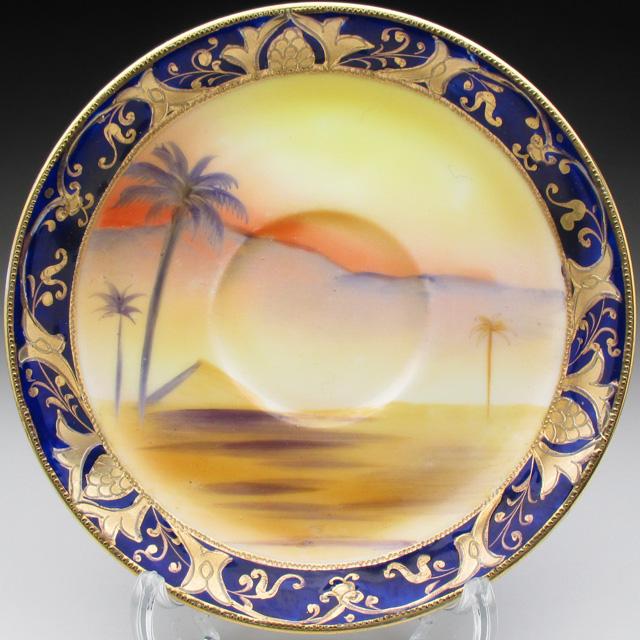 ノリタケ オールドノリタケ コバルト金盛り砂漠風景絵 カップ