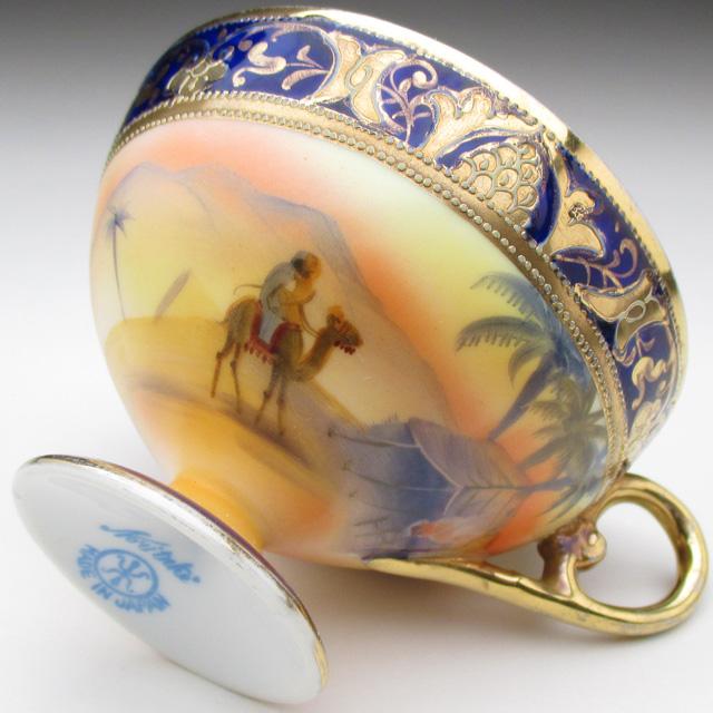 ノリタケ オールドノリタケ コバルト金盛り砂漠風景絵 カップ